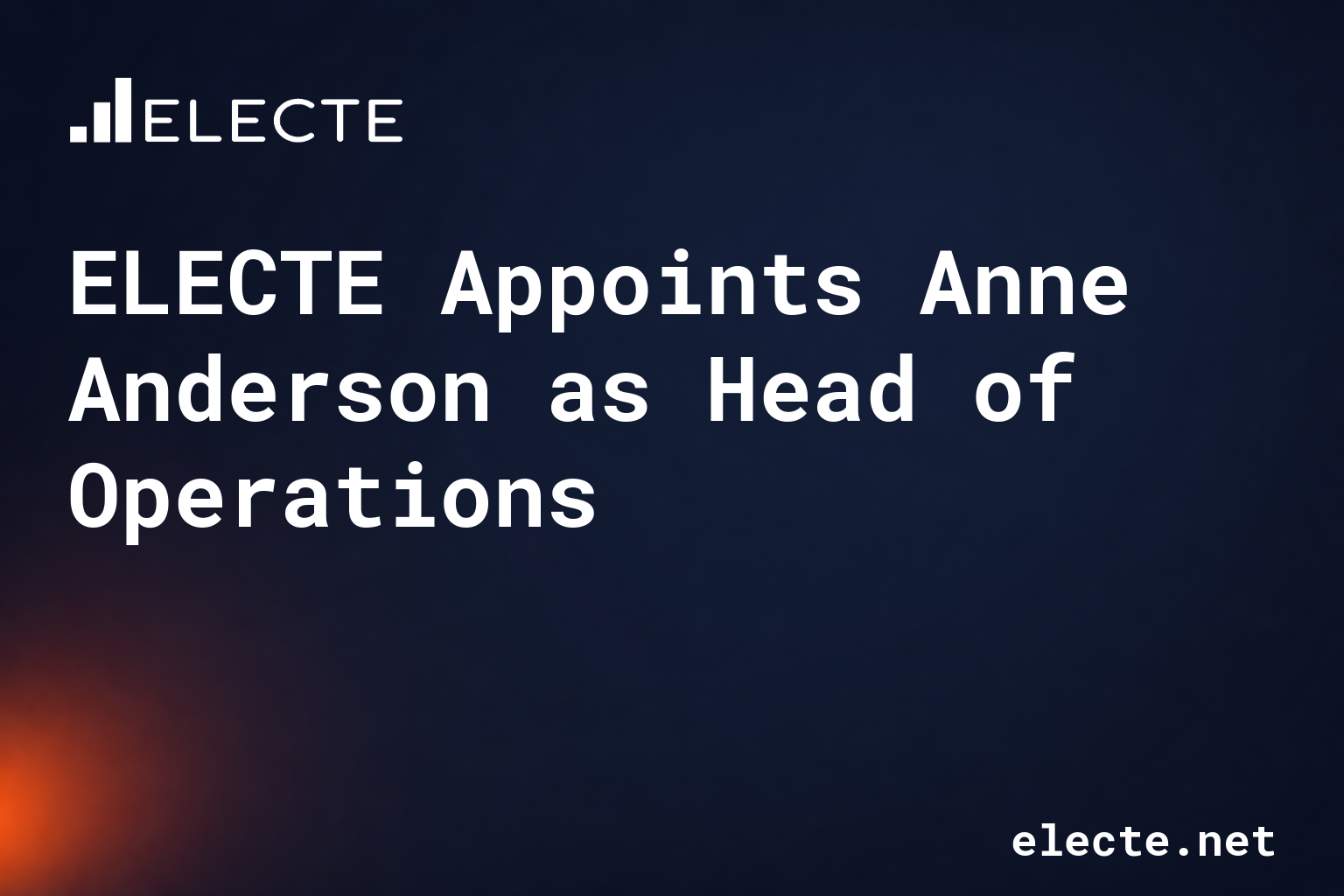 ELECTE nomina Anne Anderson Head of Operations