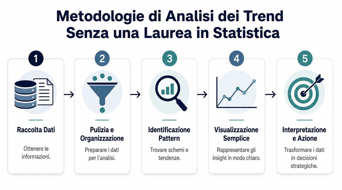Un infografica in cinque passaggi che spiega le metodologie di analisi dei trend senza una laurea in statistica.